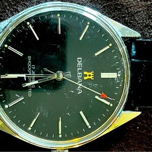 Delbana Black Watch with Silver Accents